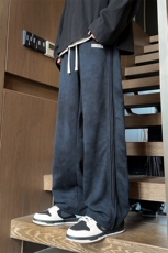 男士休闲裤男生秋冬季美式潮牌直筒宽松脏脏长裤男款K0176P42，男装休闲裤，星座1107