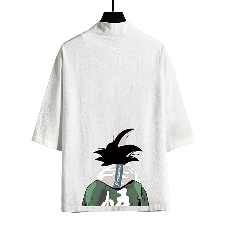 HF59005-P40风汉服男开衫外套七分袖道袍网格挂拍,男装民族服装,电商A040A