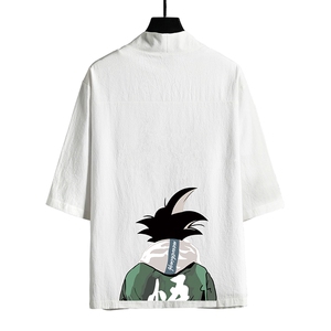 HF59005-P40风汉服男开衫外套七分袖道袍 网格挂拍图片