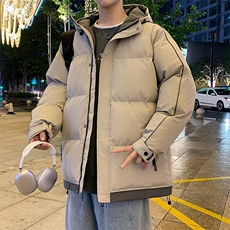 港风夜景潮牌新款连帽棉服潮流保暖棉衣M081-P90，男装棉衣，星座717