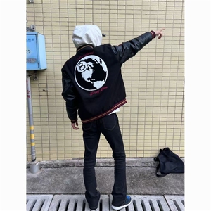 【有货】DM308-批68秋冬欧美男女夹克地球刺绣情侣装宽松棒球服图片