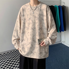 改扎染麂皮绒长袖T恤款【现货】C403A-T88-特P18加绒-特P28，男装T恤，电商C403A