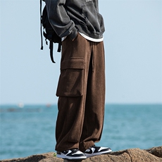 灯芯绒长裤Q5298-TP55控价78冬季保暖加厚男设计感日系休闲裤，男装休闲裤，电商A102-1
