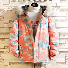 MC49090-P135大毛领迷彩衣男大码加厚服男袄子砖墙挂拍，男装棉衣，电商A040A