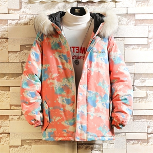 MC49090-P135 大毛领迷彩衣男大码加厚服男袄子 砖墙挂拍图片