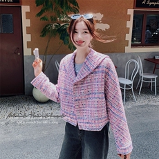 【大货已出】紫藤小香风海军领短外套8150-P155-K218，女装短外套，2C137