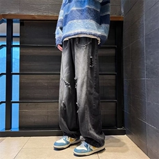 牛仔裤男秋季潮大码休闲裤子高街N400P42，男装牛仔裤，星座1116-2