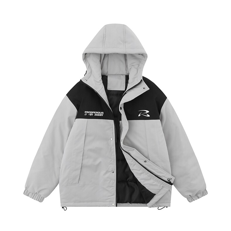 新款平铺休闲字母印花百搭宽松连帽棉服A247-MY85607特批95控158,男装棉衣,电商A247-1