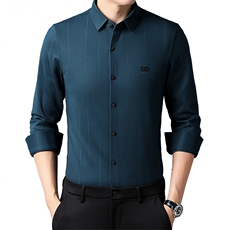 H5010钱塘2020-3商务休闲纯色秋季加绒加厚中年男士衬衣P85，男装衬衫，钱塘207-3