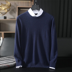 高品质男士加密针织圆领羊绒衫经典简约设计舒适保暖商务休闲，男装羊绒套衫，台绒羊绒