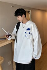 2026港风刺绣字母小熊卫衣男大码M-5XL情侣潮卫衣WY8745P60控88，男装卫衣，星座227-7