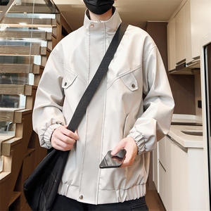 立领机车皮夹克男秋季皮衣情侣外套个性青年A266-PY008-P75控138图片