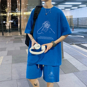 ！2024夏季新款青少年华夫格短袖学生T恤套装HTZ60P50图片