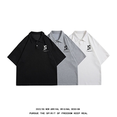 白底23夏季时尚潮流套装polo衫T恤+五分运动短裤子TZ727P75控98，男装牛仔裤，电商A247-1