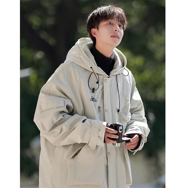 冬新港风大码防水多口袋滑雪服男加棉加厚保暖中性风外套M78-P155,男装棉衣,电商A001-1