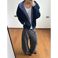 抖音得物高品质二开26春季美式潮牌两面穿连帽卫衣开衫男女外套，女装短外套，电商A486