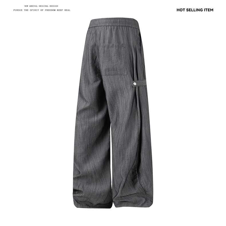 大码潮流亚麻休闲裤夏季薄款复古直筒宽松阔腿裤504-K878-特P40,男装休闲裤,星座504