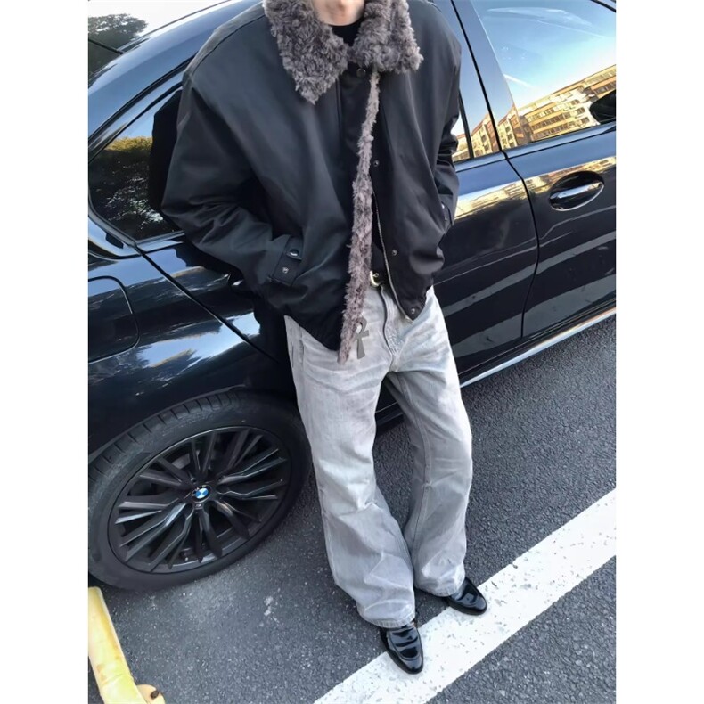 座山雕加厚棉服狼毛哈灵顿环保毛领夹克外套MY587特P96,男装夹克,星座908-1