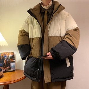 港风2026新品冬季宽松情侣装撞色棉衣棉服冬装加厚外套D007-P90图片
