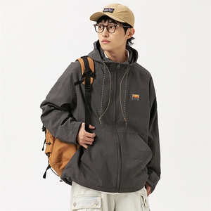 2026春季新款男装日系潮牌宽松连帽格子外套休闲夹克JK562-F109图片