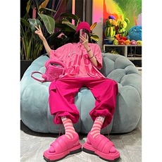 B221美式ins街头hiphop宽松休闲薄款冰丝工装裤LK23124-P60控78，男装休闲裤，电商B221