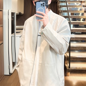 机车皮夹克休闲外套潮流上衣春季皮衣男立领男士A266-PY005-P85图片