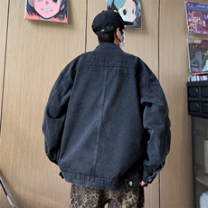 复古牛仔外套男韩版衣服炸街美式工装夹克秋原宿风外衣B801/P68，男装工装外套，星座506