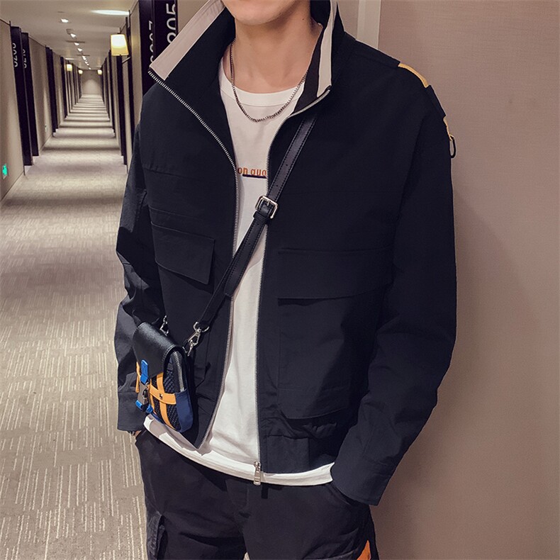 男士夹克2021春季外套时尚刺绣棒球服帅气潮流翻领新款DS314TP85,男装夹克,电商A102
