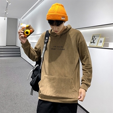 外贸现货5万奥粒绒宽松连帽刺绣卫衣男港风潮牌休闲上衣W2286P36，男装卫衣，星座914