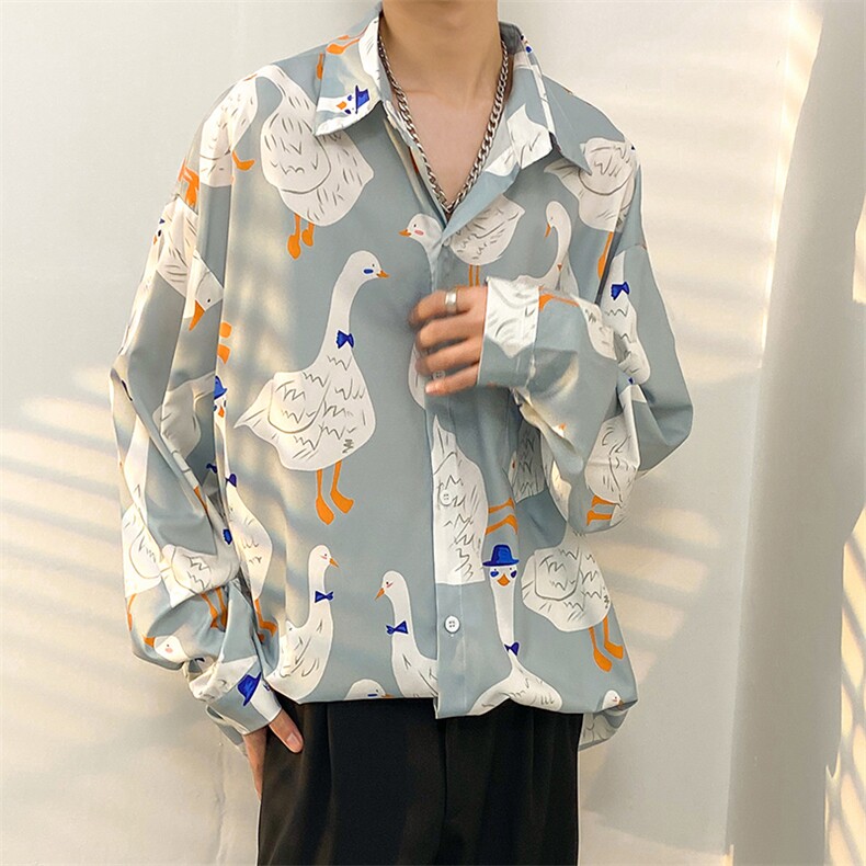 2025新款秋季青少年宽松休闲衬衫免烫印花尖领短袖流行CS2311-P35,男装T恤,电商A062