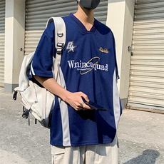牌夏季潮流男标准青春流行T恤五分袖城市风貌新款日常V领L03P32，男装T恤，星座1116-2