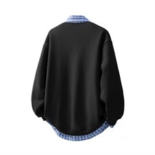 可二开衬衫领卫衣大码M-5XL表面棉底部聚酯纤维78010P58，男装衬衫，星座227-7