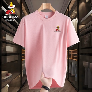 稻草人LOGO纯棉夏季潮流纯色百搭内搭短袖T恤男打底上衣服图片