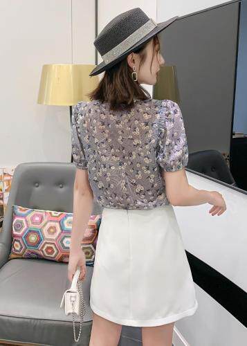 碎花小衫套裙，女装，水锦红