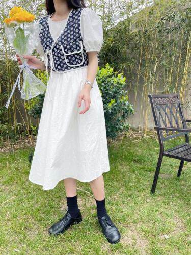 现货夏季新款马甲两件套，女装马夹，迎盈柳韵