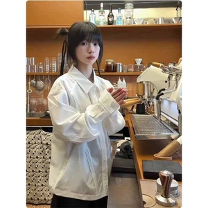 【网图现货】美式宽松设计感冰丝刺绣长袖衬衫C6712/P45图片