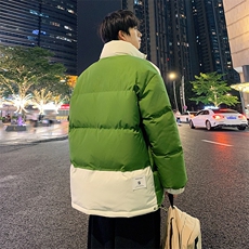 港风潮牌新款拼色立领棉服潮流保暖棉衣M071-P85控118，男装棉衣，星座717