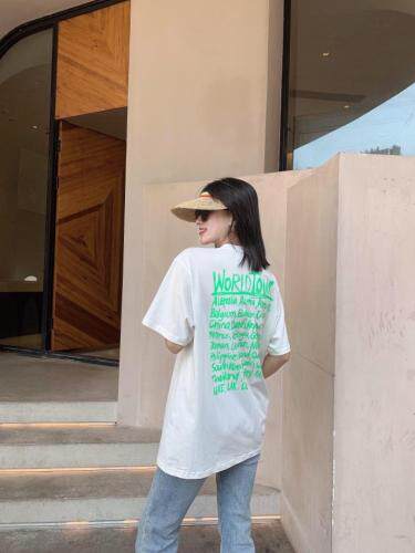 夏季休闲字母T恤，女装T恤，LL+