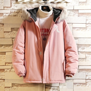 MM48055-P130 冬季大毛领衣男士大码加厚袄男服 砖墙挂拍图片