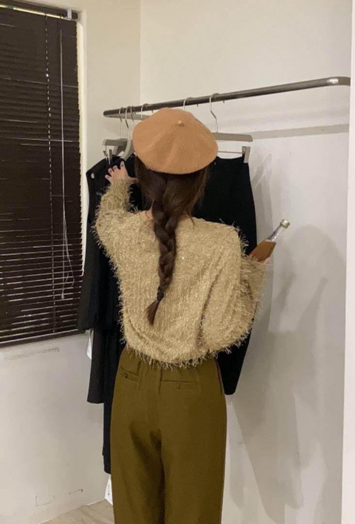 火爆补单毛毛亮片小衫，其它，唇蔻