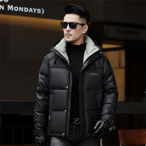ZMS-M6633新款冬季男士白鸭绒羽绒服连帽保暖外套修身大衣图片