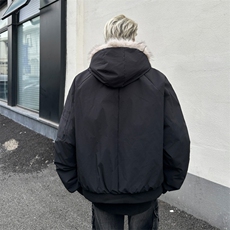 美拉德毛领棉服男女冬季美式复古短款加厚夹棉连帽外套HY773/P115，男装棉衣，星座506