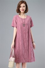 纯棉连衣裙女2024年夏季新款宽松大码遮肚子显瘦气质中年妈妈裙子，女装连衣裙，鑫鑫格