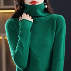 堆堆领经典羊毛衫女打底衫秋冬季高领新款套头针织毛衣，女装羊毛衫，九嘉羊绒
