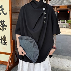 夏季潮ins宽松港风纯色短袖t恤男日系简约半袖体恤现货W8204-P45，男装T恤，星座512-4