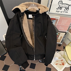 美式夹克男冬季加绒加厚棉服帆布棉衣外套MY9806-P183可拆卸帽子，男装夹克，星座308B-1