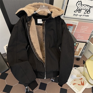 美式夹克男冬季加绒加厚棉服帆布棉衣外套MY9806-P183可拆卸帽子图片