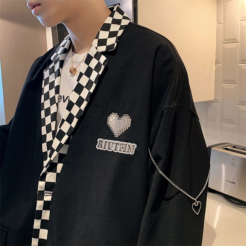 小西服男春秋装拼接男装上衣XF1599-P115,男装西服,星座210-1