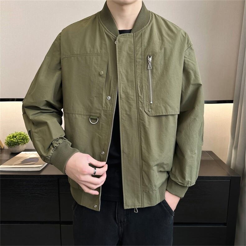 2025春装 店主风新款棒球领休闲复古工装夹克外套男3325-P135图片