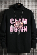 高领毛衣男士大码内搭毛线衣男网格GM45318-P45加绒款-P65，男装针织衫/毛衣，电商A040A